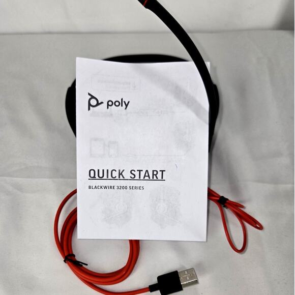 POLY POLYCOM BLACKWIRE 3200 SERIES USB DUAL HEADSET, MIC, VOLUME & MUTE CONTROLS - Picture 6 of 6